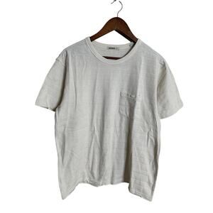 Buck Mason White Vintage Jacquard Pocket Textured Cotton Tee Mens Large